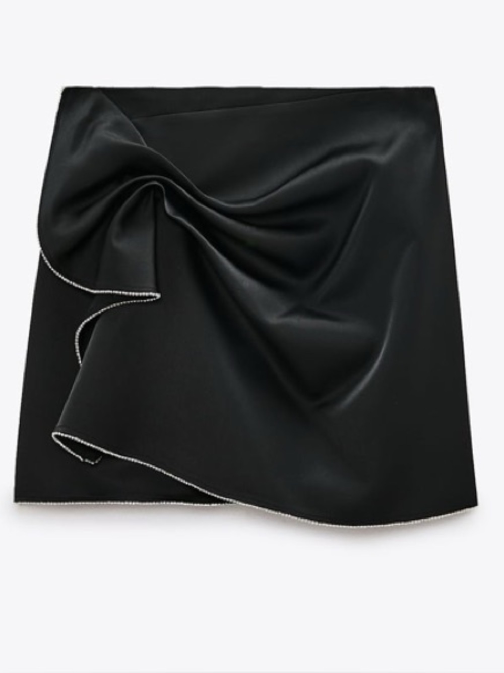 NWT Zara Black Satin Mini Skirt
